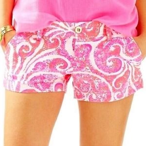 Lilly Pulitzer Womens The Walsh Short Pink Pout Paisley Size 12